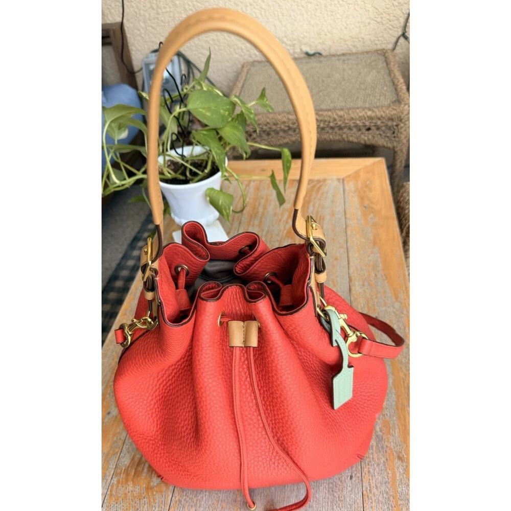 COACH Legacy Dream Soft Red Pebbled Leather Drawstring Bag 25306 Authentic - Picture 3 of 16